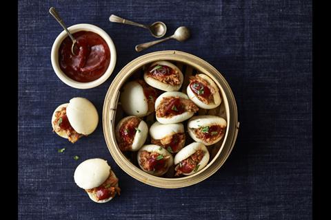 Pulled pork is popular again this year, with the Co-op's Irresistible hirata buns and korean bbq pulled pork offering a microwavable party food treat.